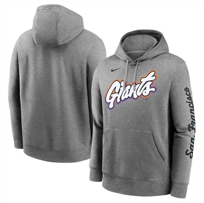Men's San Francisco Giants Heather Charcoal 2025 City Connect French Terry Club Pullover Hoodie,We sell and wholesale Men's San Francisco Giants Heather Charcoal 2025 City Connect French Terry Club Pullover Hoodie on line form chian!